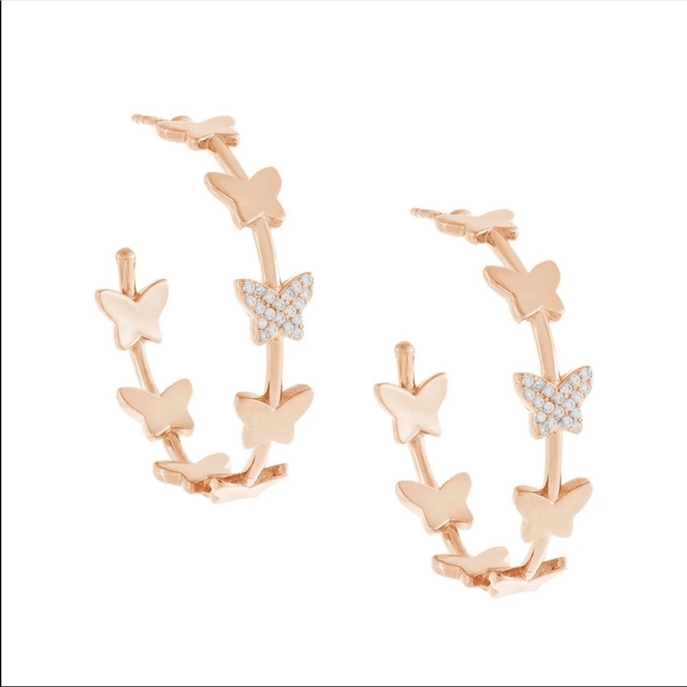 New Women’s Lovely Butterfly Big Hoop Earrings - Picture 4 of 4